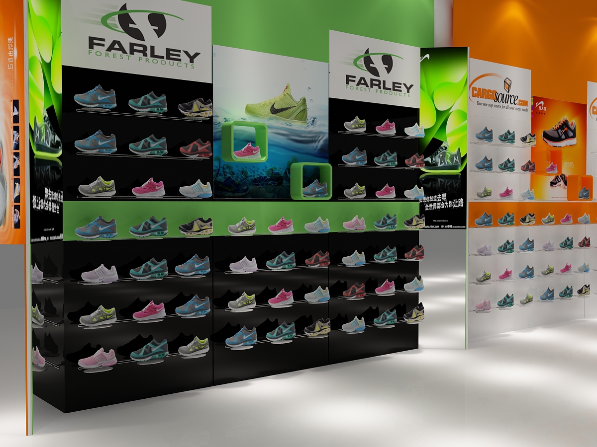 Sneaker Store Wall-Mounted Tiered Display Shelves