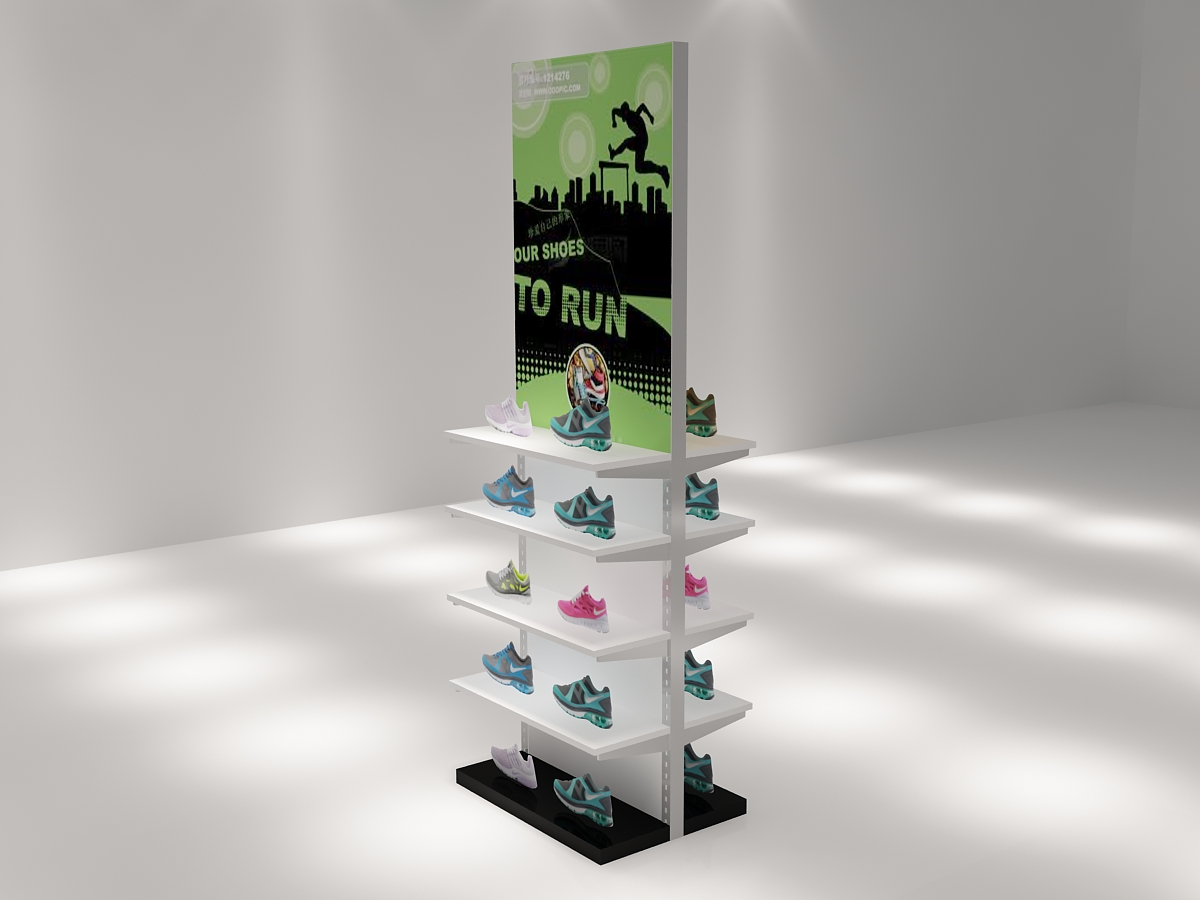 Sneaker Store Wall-Mounted Tiered Display Shelves