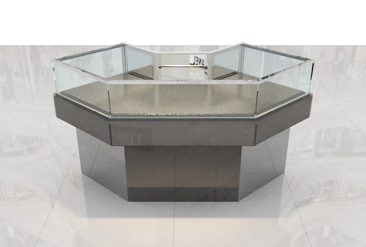 Modular special-shaped corner jewelry display island cabinets for pop-up stores