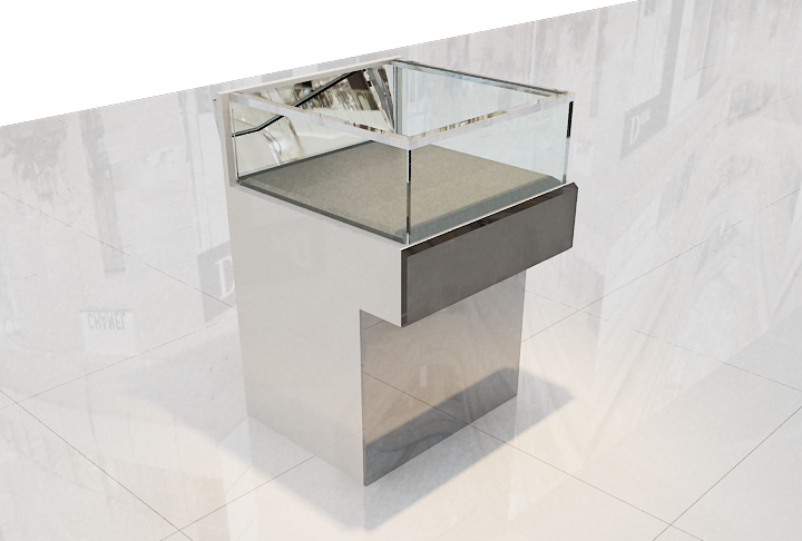 Modular special-shaped corner jewelry display island cabinets for pop-up stores