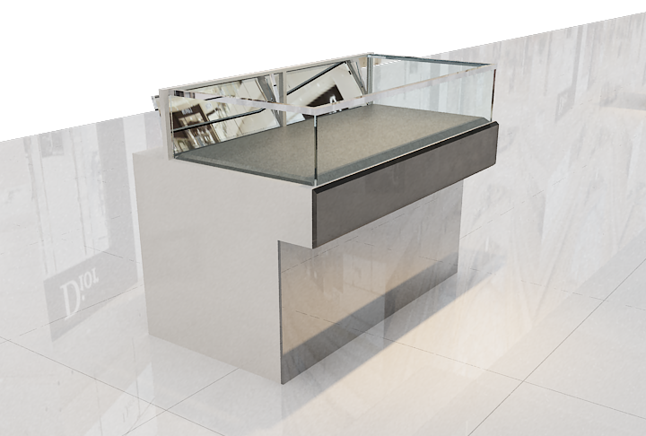 Modular special-shaped corner jewelry display island cabinets for pop-up stores