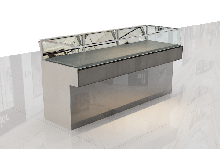 Modular special-shaped corner jewelry display island cabinets for pop-up stores