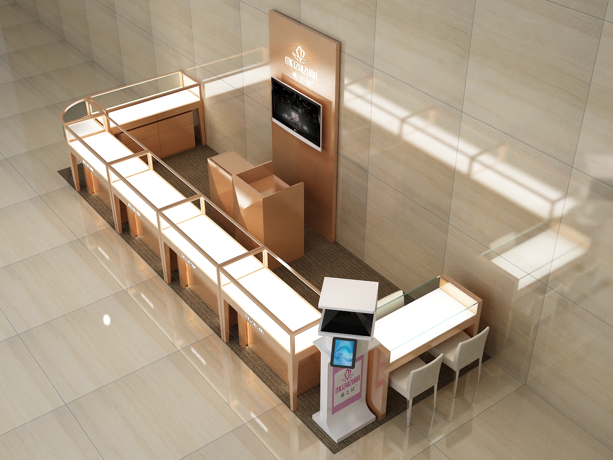 Jewelry Kiosk Display Cabinet