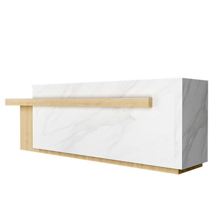 Rectangular office reception desk with large storage space on top