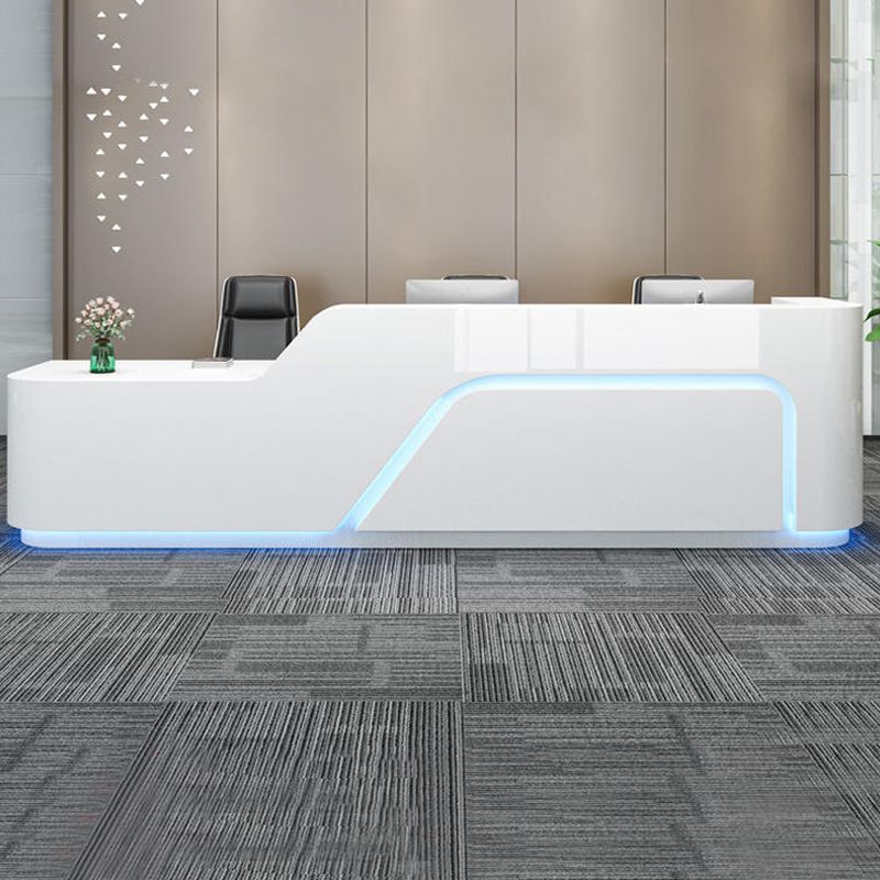 White round Stylish and modern company office reception desk