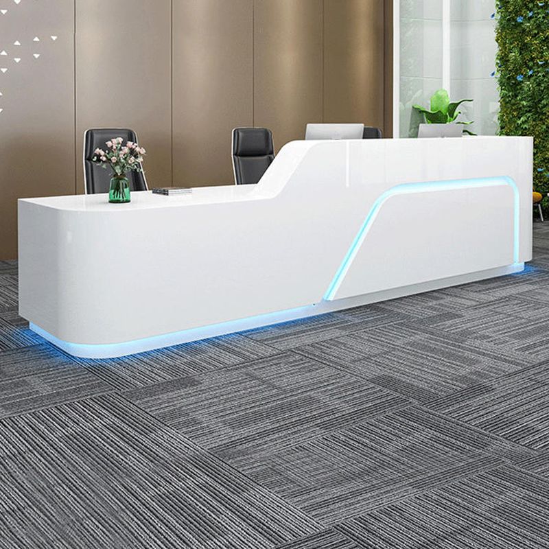 White round Stylish and modern company office reception desk