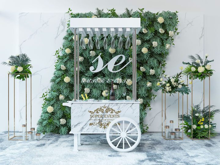 Wedding Party Decoration Detachable Mobile Champagne Cart