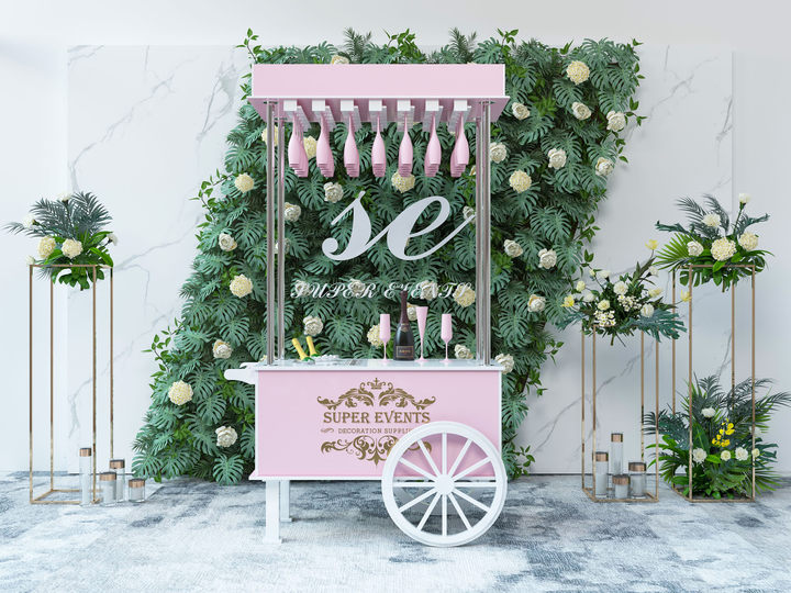 Wedding Party Decoration Detachable Mobile Champagne Cart