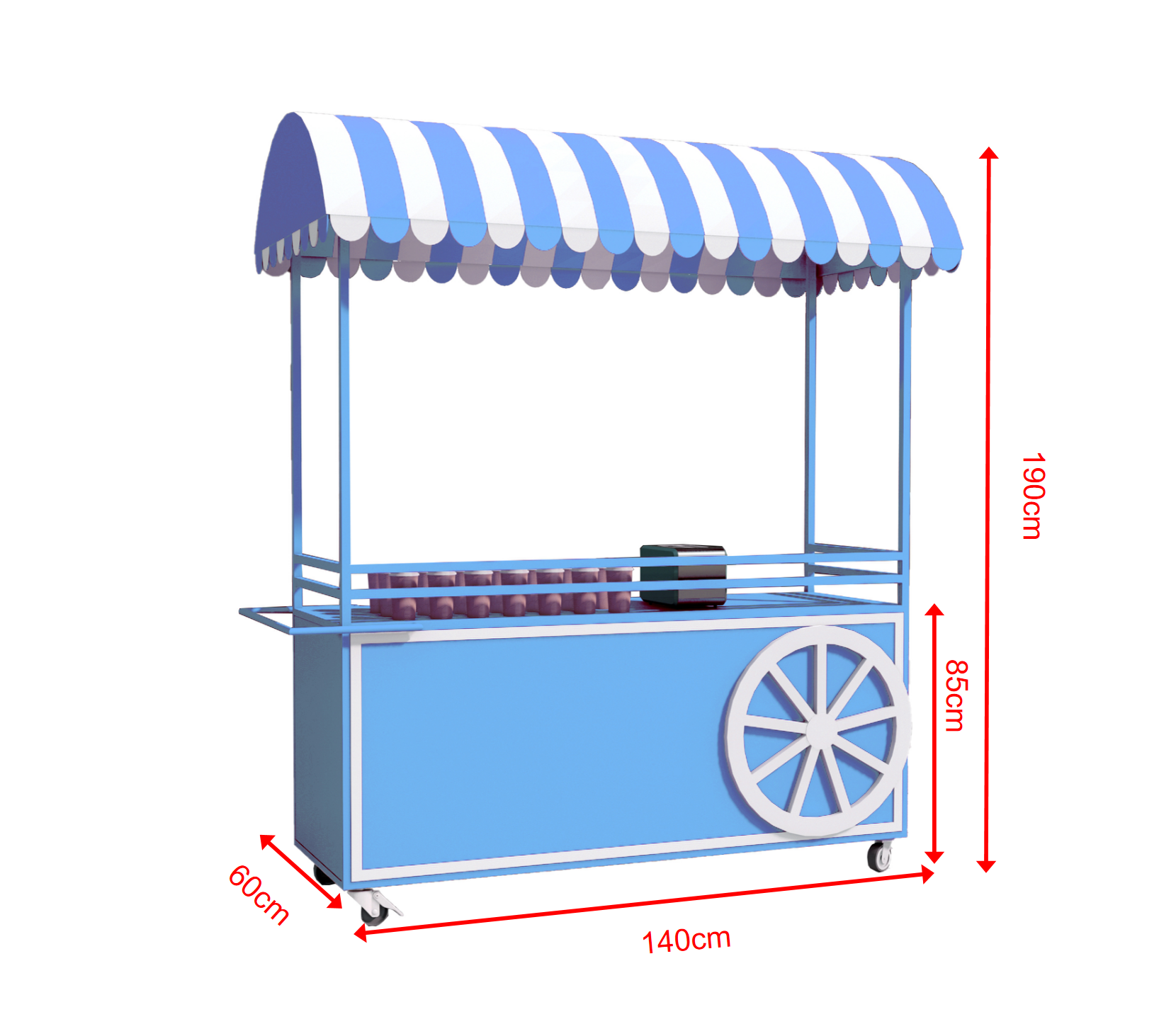 mobile wrought iron food cart
