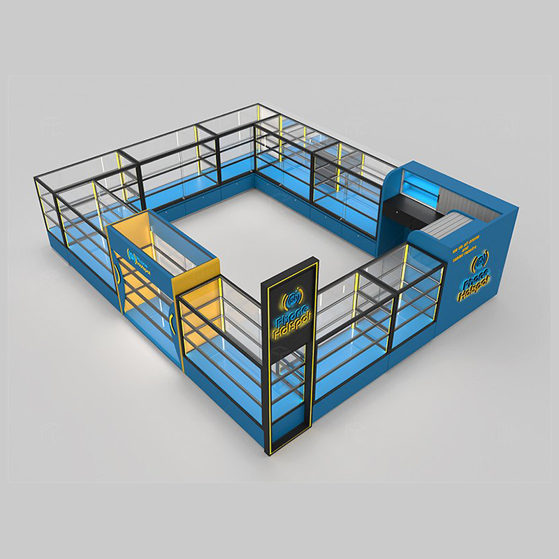 Jewelry retail kiosk in modern high end shopping mall center