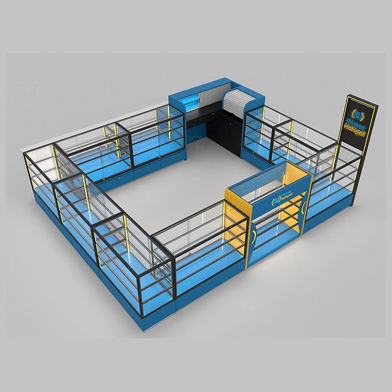 Jewelry retail kiosk in modern high end shopping mall center