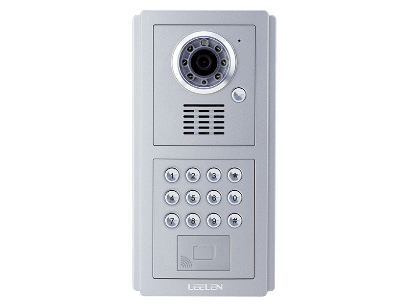 Remote Unlocking Camera White Outdoor Intercom With IC Card Mechanical Buttons