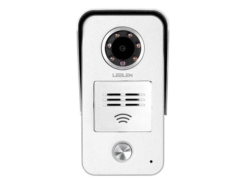 Remote Unlocking Camera White Outdoor Intercom With IC Card And Mechanical Buttons