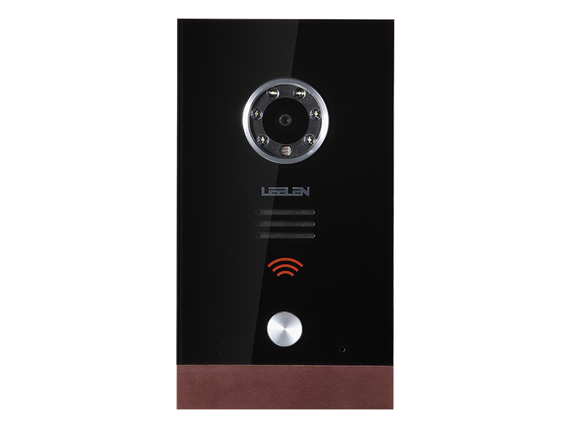 Remote Unlocking Camera Black Outdoor Intercom With IC Card And Mechanical Buttons