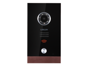 Remote Unlocking Camera Black Outdoor Intercom With IC Card And Mechanical Buttons