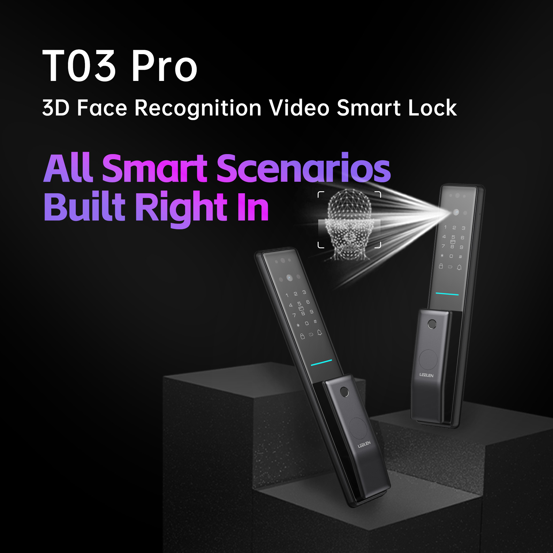 facial video intercom smart door lock