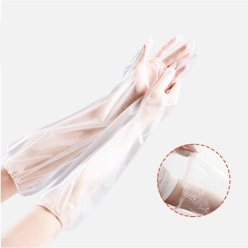 Plastic hand gloves
