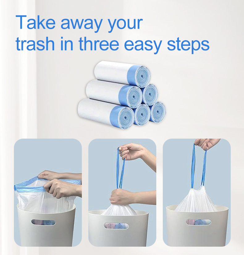 Gallon drawstring trash bags