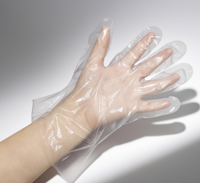 भोजन तैयार करने के लिए पारदर्शी लेटेक्स मुक्त पीई डिस्पोजेबल दस्ताने