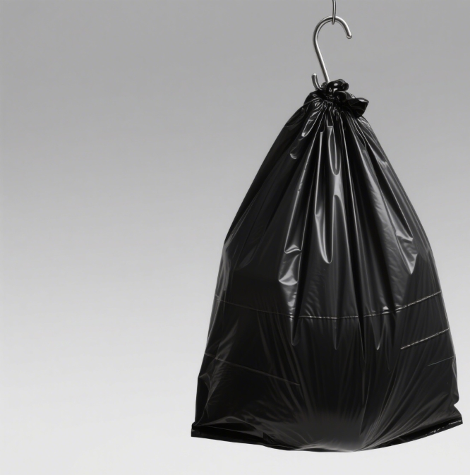 हर उद्देश्य के लिए क्लासिक काले कचरा बैग
