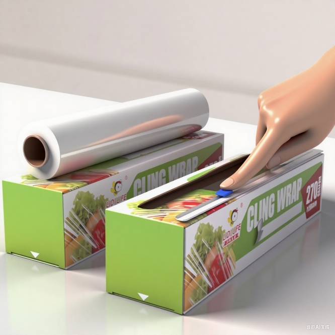 Bungkus Makanan Plastik dengan Bungkus Cling Dapur Pemotong Slaid