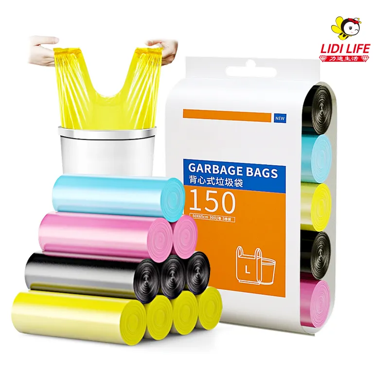 Colorful and small garbage bags with handles