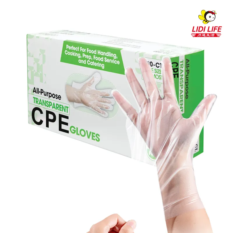 Clear Latex Free PE Disposable Gloves For Food Prep