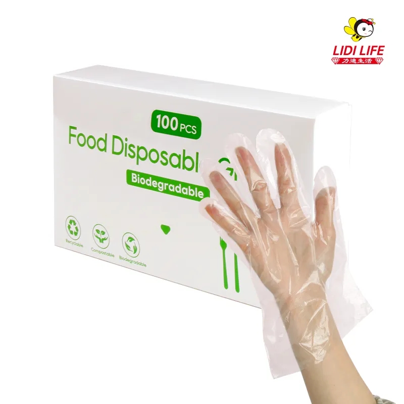transparent catering glove in LDPE food contact