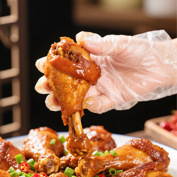 Guantes desechables fiables para la industria alimentaria.