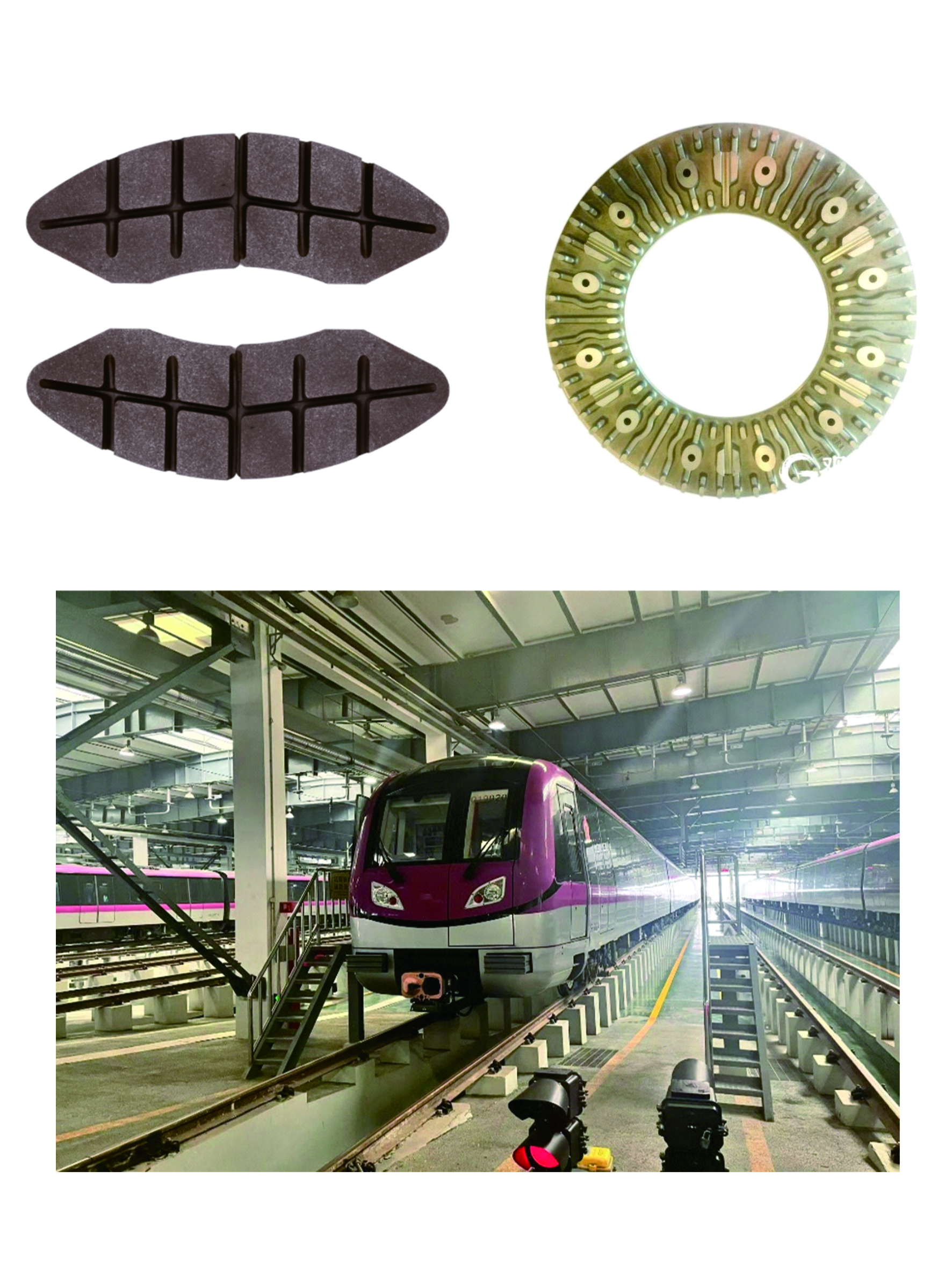 Pastilha de freio silenciosa para disco de alumínio de metrô
