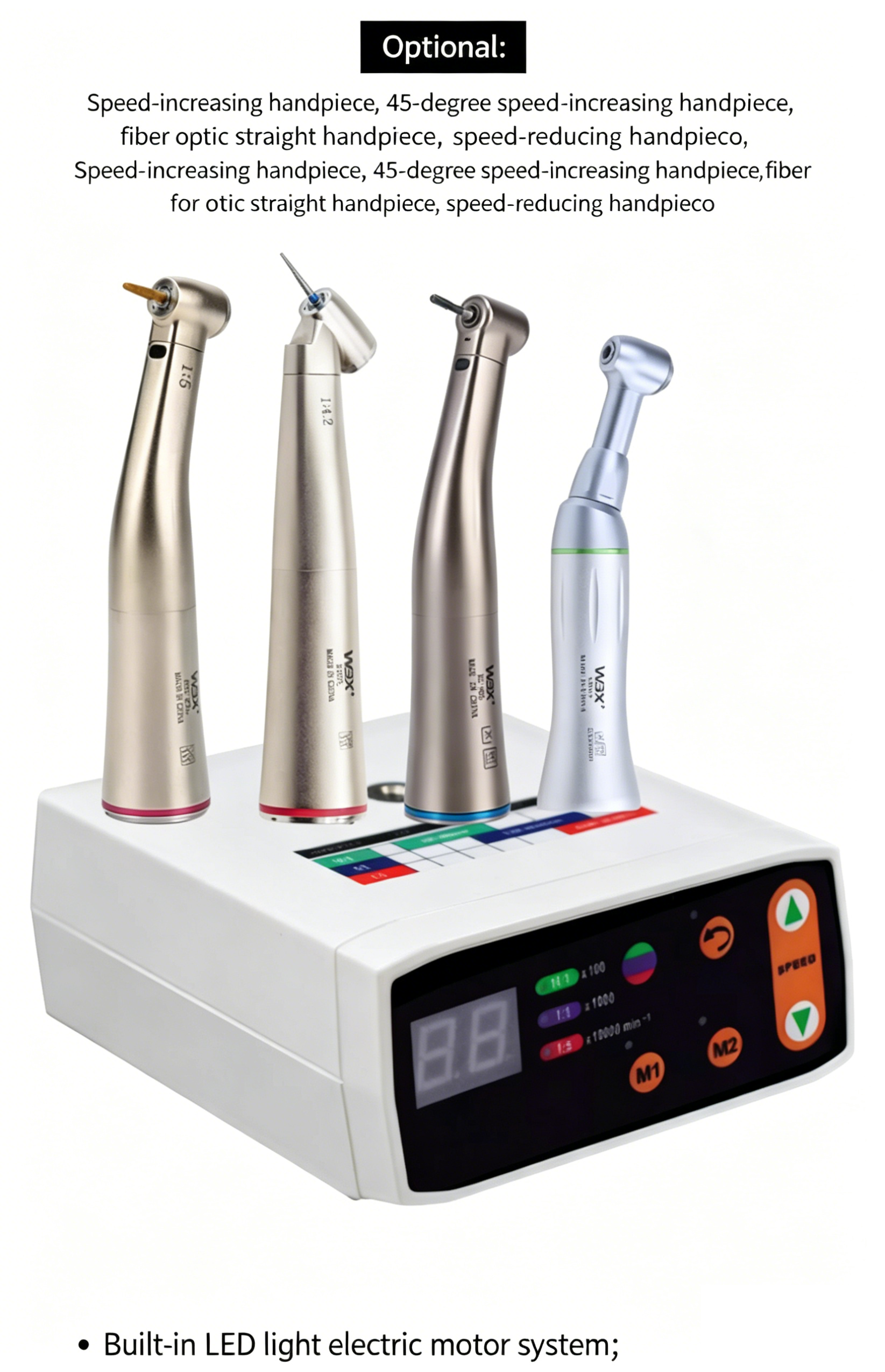 Multi functional: Multi interface adaptation and precise application of dental electric motors Multi functional: Multi interface adaptation and precise application of dental electric motors