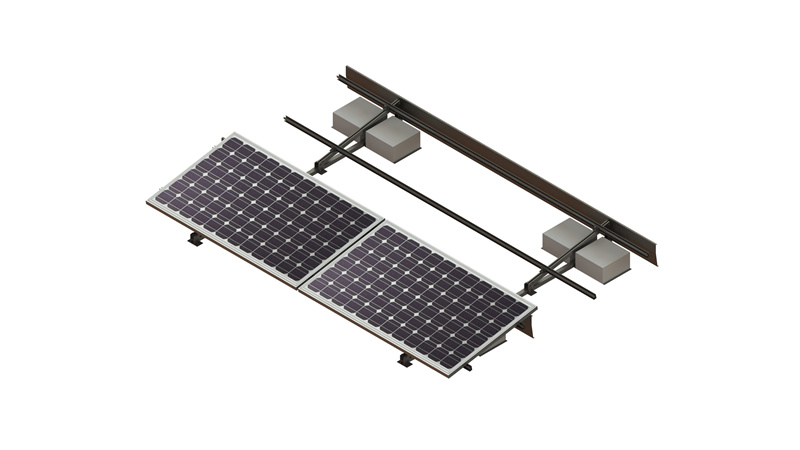 Sistema de montaje solar de techo de hormigón de lastre