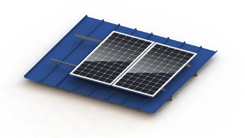 Система крепления солнечных батарей на металлической крыше Клиплок