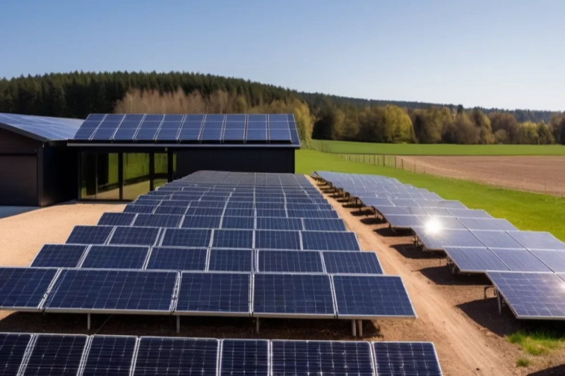 solar panels on the ground