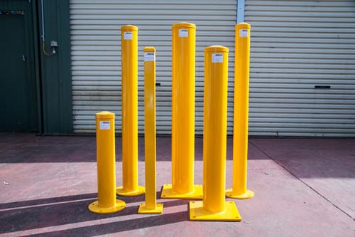 Yellow Fixed Steel Bollards For Enhanced Traffic Safety