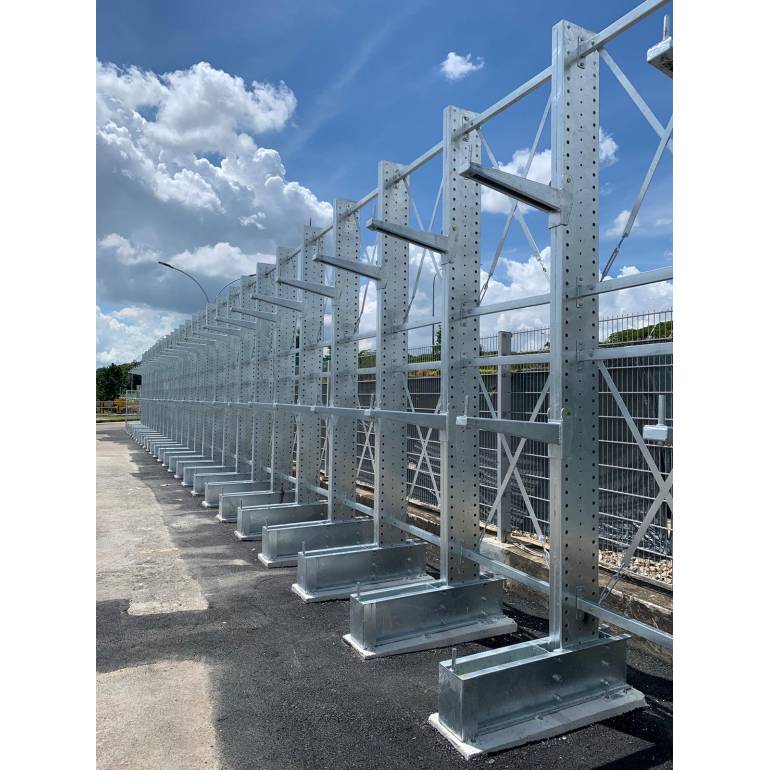 Rayonnages cantilever extérieurs galvanisés à chaud de haute qualité Rayonnages cantilever extérieurs galvanisés à chaud de haute qualité