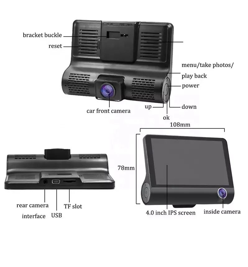 1080P FHD DVR Car Dashboard Camera with G Sensor