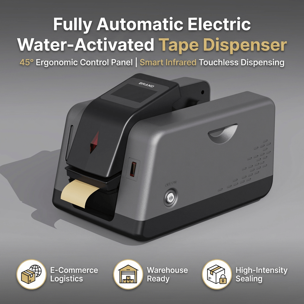automatic gummed paper tape dispenser
