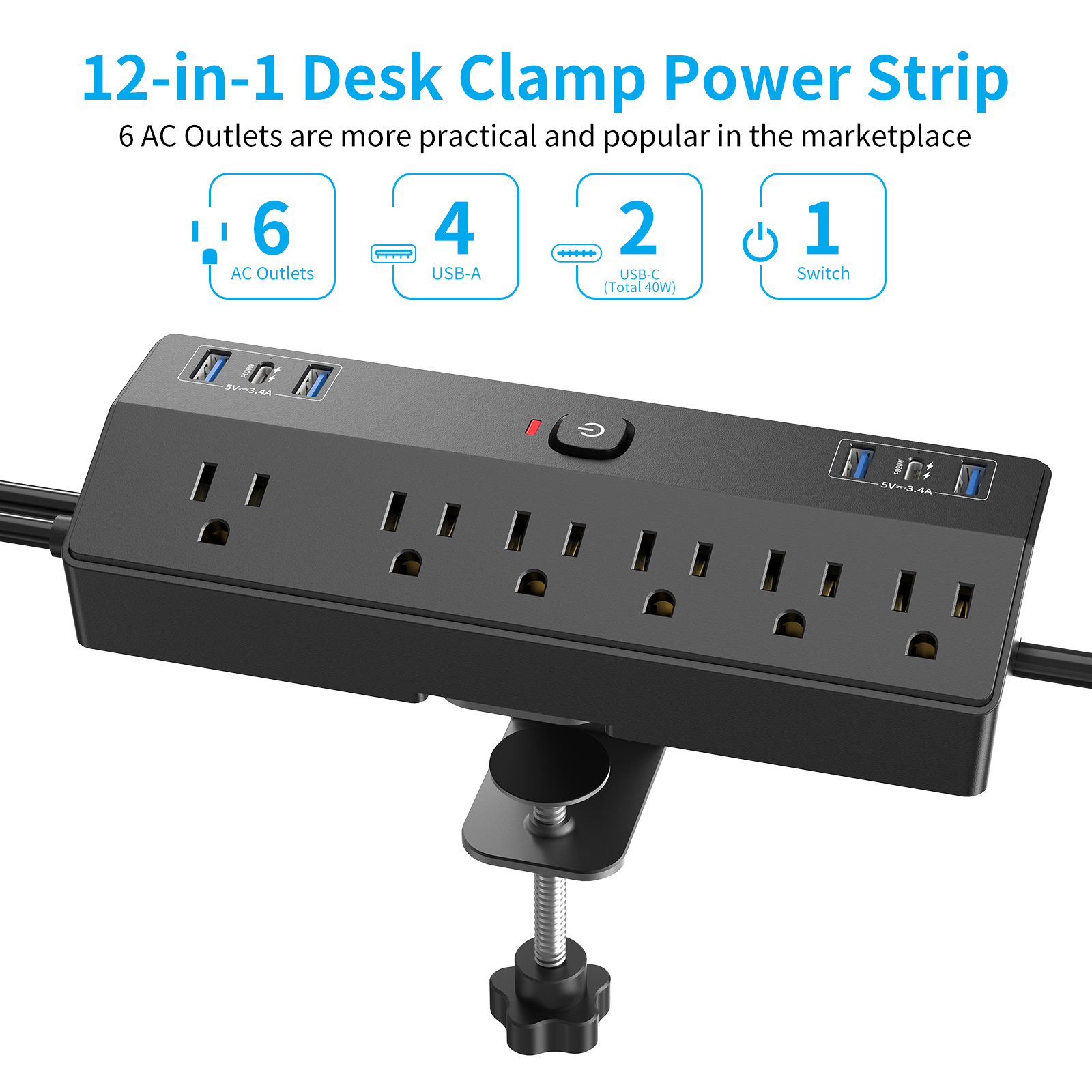 Multi Desk Champ Power Strip