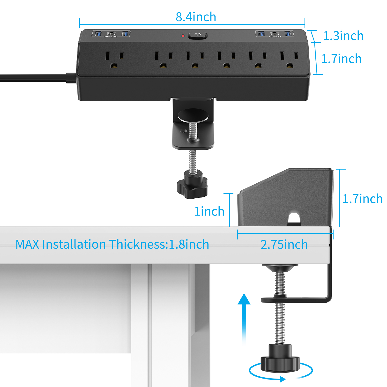 Multi Desk Champ Power Strip