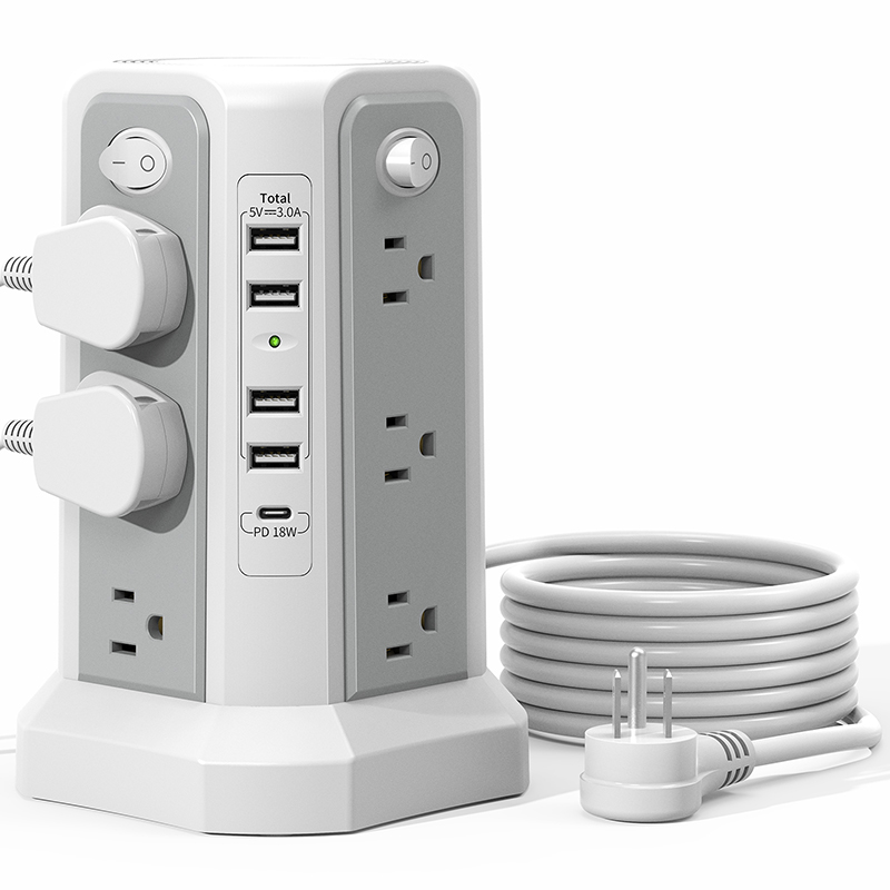 Tower Power Strip With USB