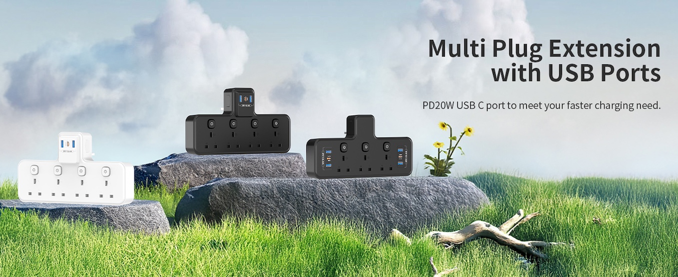UK UEA wall expansion socket 3 socket 4 socket type-c
