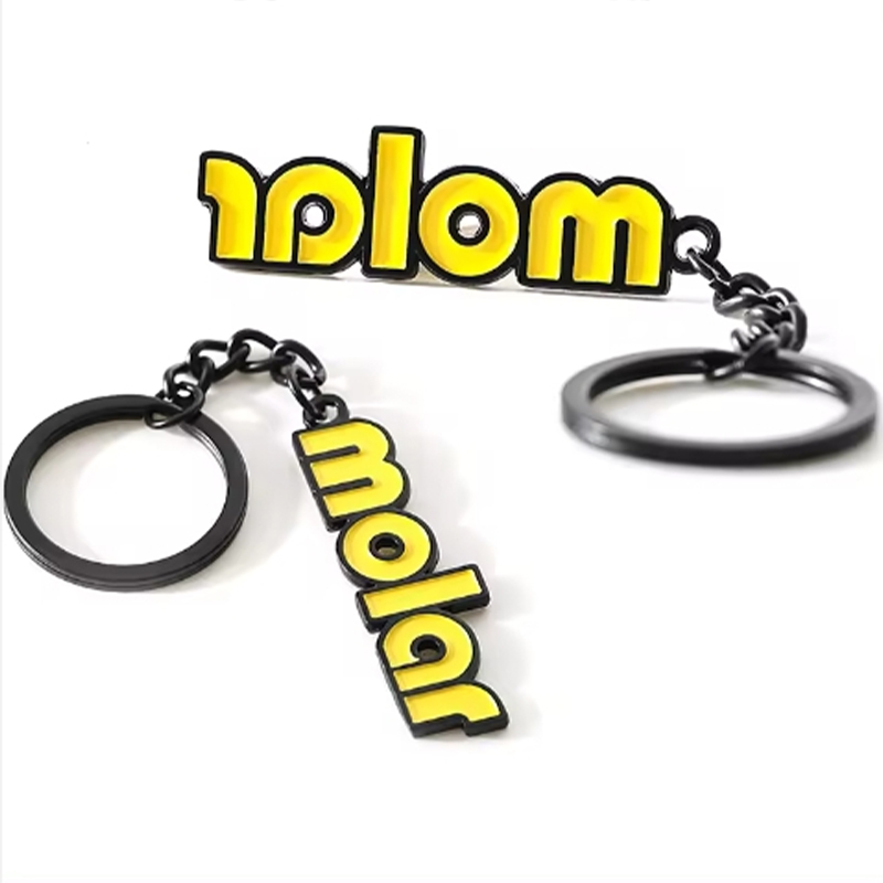 High Quality Zinc Alloy Die Casting Nickel Color Rotating Enamel Custom Metal Key Chains