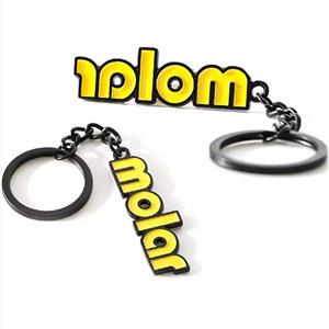High Quality Zinc Alloy Die Casting Nickel Color Rotating Enamel Custom Metal Key Chains