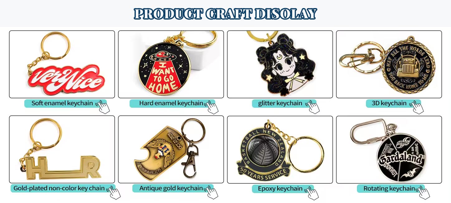 Manufacturers zinc alloy soft hard enamel keychains
