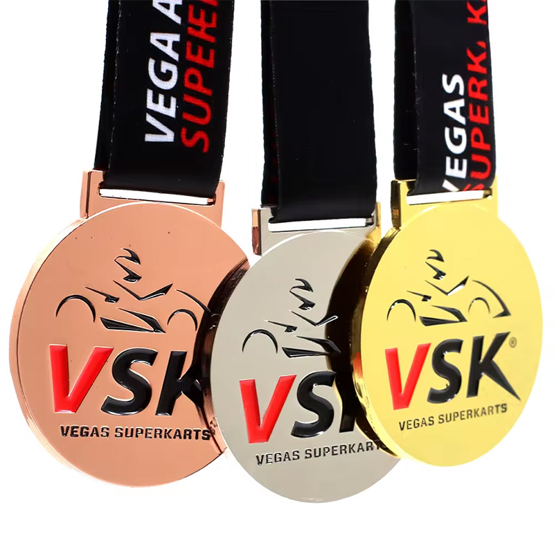 Metal Medals 3D Metal Marathon Finisher Medal With Ribbon