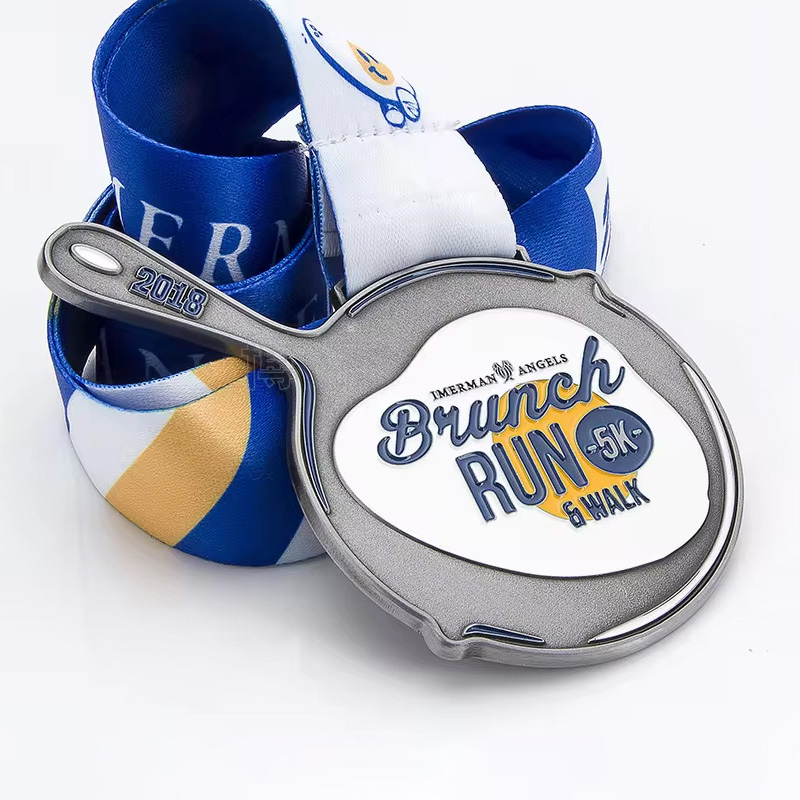 Metal Medals 3D Metal Marathon Finisher Medal With Ribbon