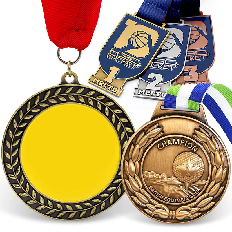 Metal Medals 3D Metal Marathon Finisher Medal With Ribbon