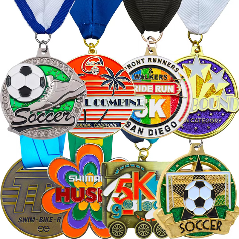 Metal Medals 3D Metal Marathon Finisher Medal With Ribbon