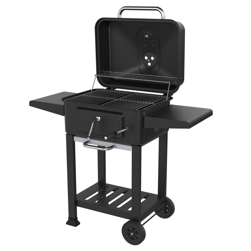 Adjustable Charcoal Grill Trolley Barbecue